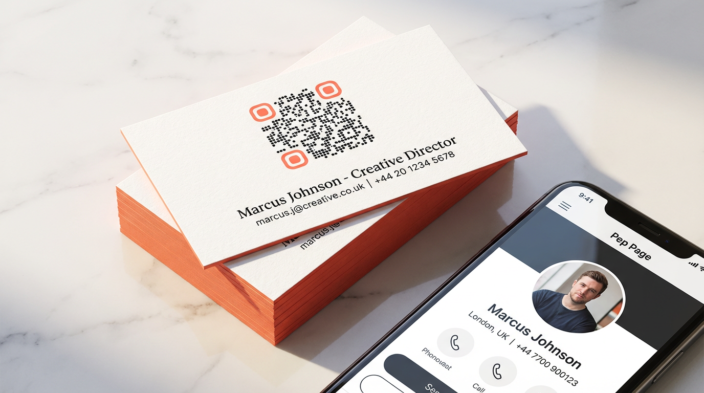Peppd business card with Pep Code